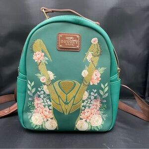NFINITY Teal and Gold Floral Loki Backpack